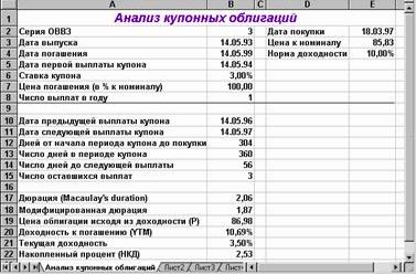 Рефераты | Рефераты по экономике | Автоматизация анализа купонных облигаций