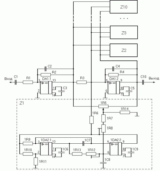 Рефераты | Рефераты по науке и технике | Графический десятиполосный эквалайзер